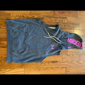 Large under armour hooded sleeveless sweatshirt